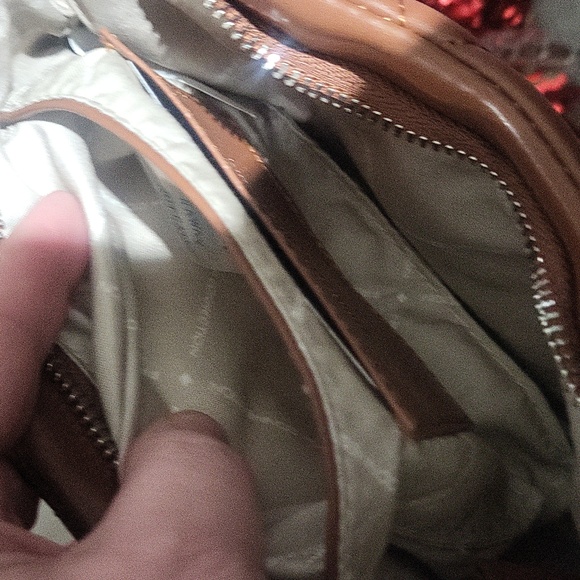 French Connection Quilted Brown Shoulder Bag with Silver Chain - Picture 5 of 7